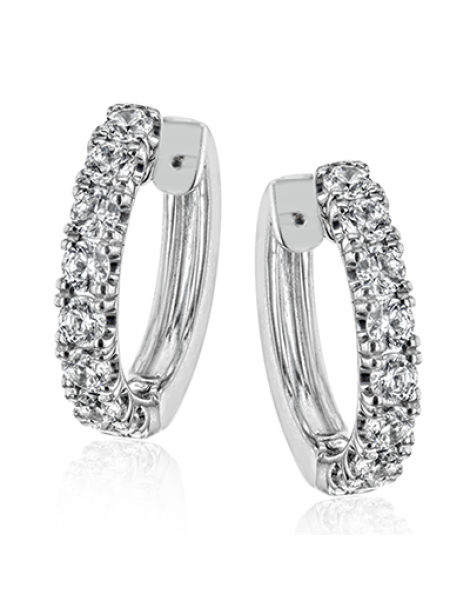 Hoop Earring in 18k Gold with Diamonds