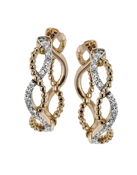 Hoop Earring in 18k Gold with Diamonds