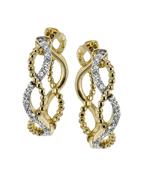 Hoop Earring in 18k Gold with Diamonds