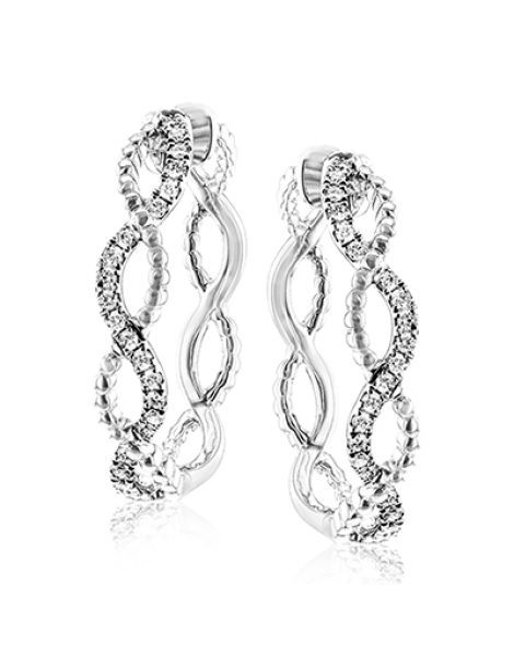 Hoop Earring in 18k Gold with Diamonds