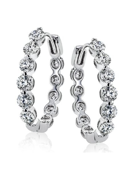 Hoop Earring in 18k Gold with Diamonds