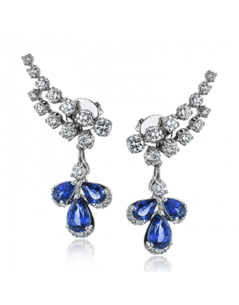 Color Earring in 18k Gold with Diamonds