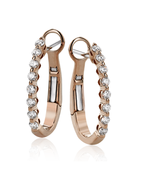 Hoop Earring in 18k Gold with Diamonds
