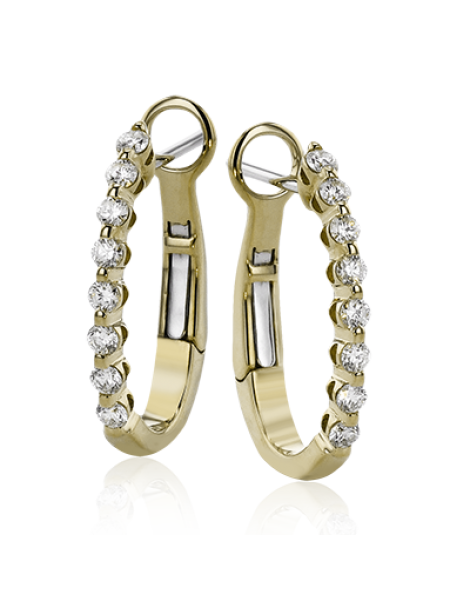 Hoop Earring in 18k Gold with Diamonds