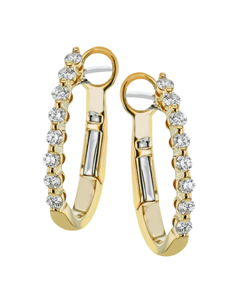 Hoop Earring in 18k Gold with Diamonds