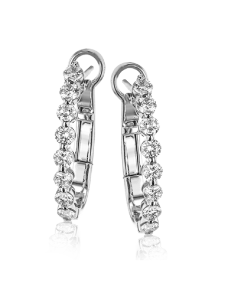 Hoop Earring in 18k Gold with Diamonds