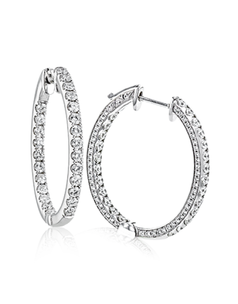 Hoop Earring in 18k Gold with Diamonds