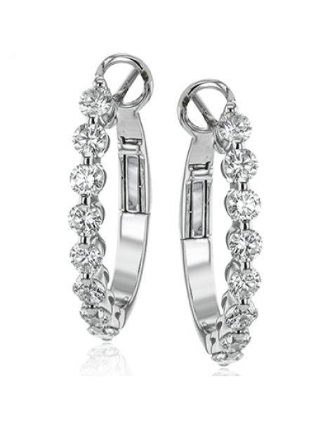 Hoop Earring in 18k Gold with Diamonds