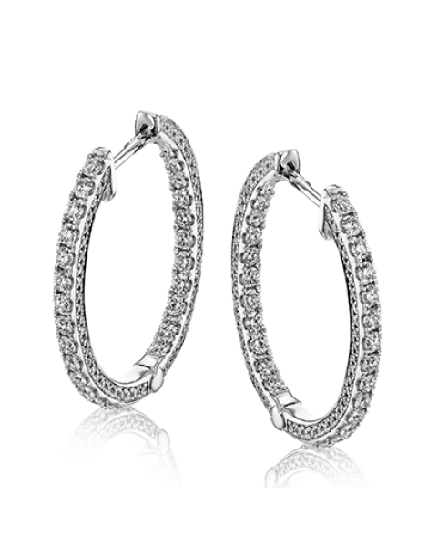 Hoop Earring in 18k Gold with Diamonds
