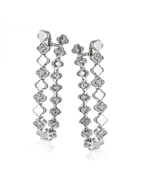 Hoop Earring in 18k Gold with Diamonds