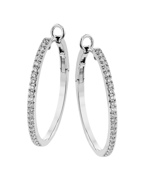 Hoop Earring in 18k Gold with Diamonds