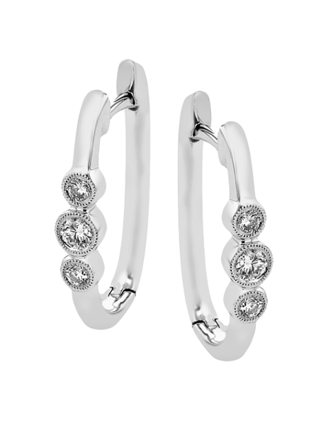 Hoop Earring in 18k Gold with Diamonds