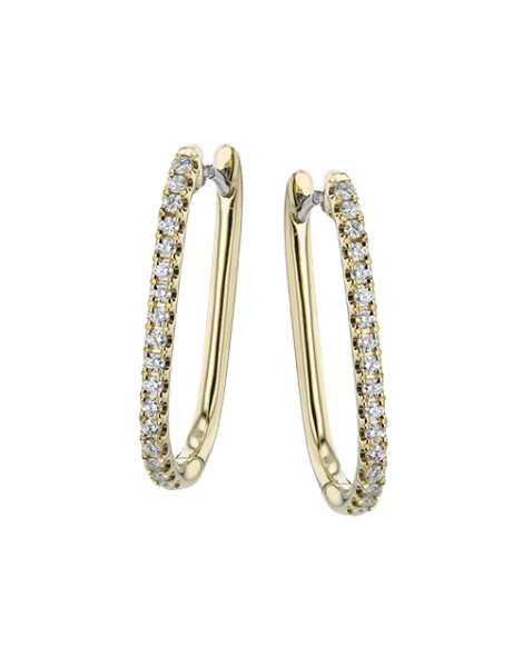 Hoop Earring in 18k Gold with Diamonds