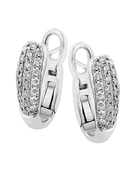Hoop Earring in 18k Gold with Diamonds
