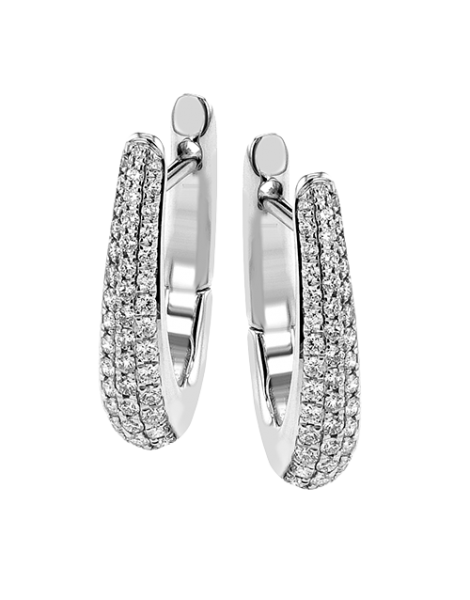 Hoop Earring in 18k Gold with Diamonds