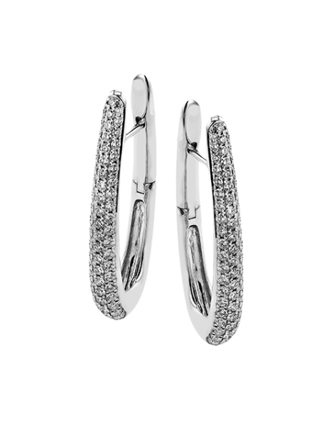 Hoop Earring in 18k Gold with Diamonds