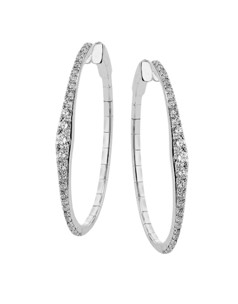 Hoop Earring in 18k Gold with Diamonds