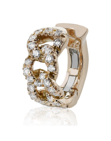 Hoop Earring in 18k Gold with Diamonds