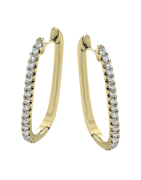 Hoop Earring in 18k Gold with Diamonds