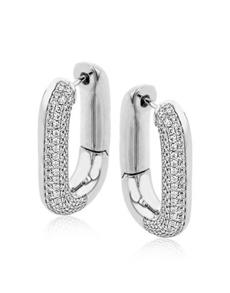 Hoop Earring in 18k Gold with Diamonds