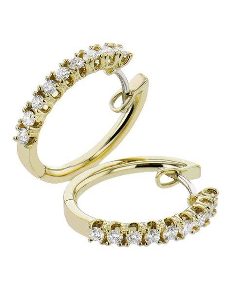 Hoop Earring in 18k Gold with Diamonds