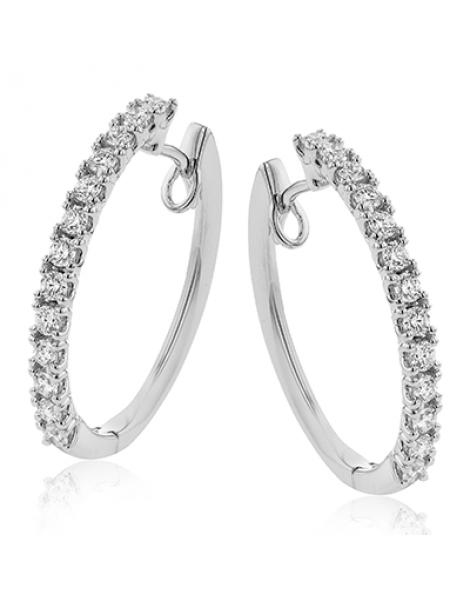 Hoop Earring in 18k Gold with Diamonds
