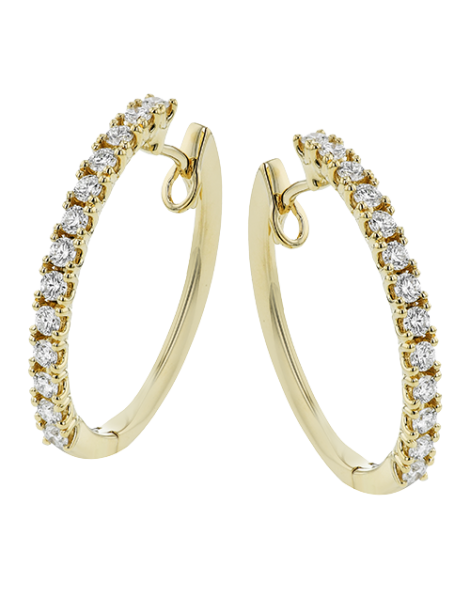 Hoop Earring in 18k Gold with Diamonds