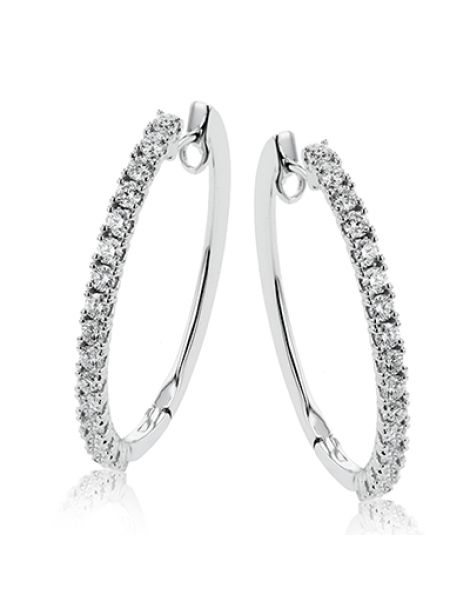 Hoop Earring in 18k Gold with Diamonds