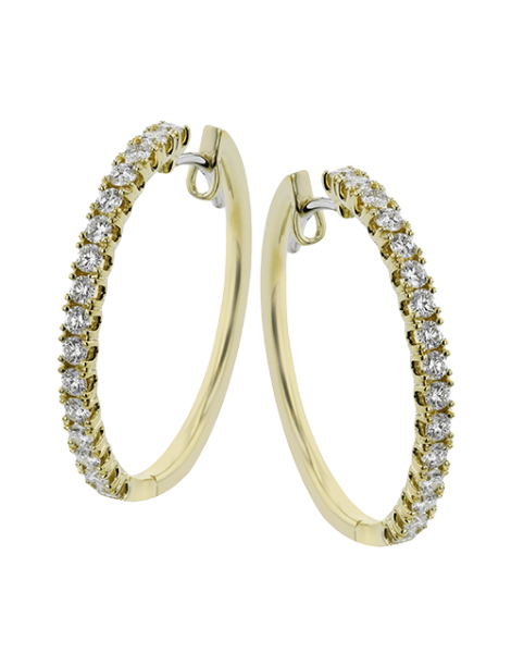 Hoop Earring in 18k Gold with Diamonds