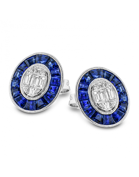 Color Earring in 18k Gold with Diamonds