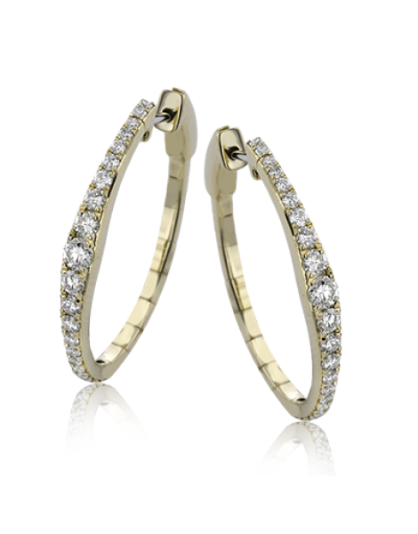 Hoop Earring in 18k Gold with Diamonds