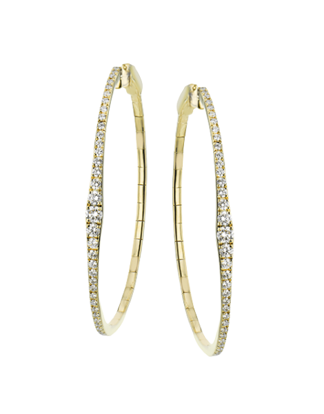 Hoop Earring in 18k Gold with Diamonds