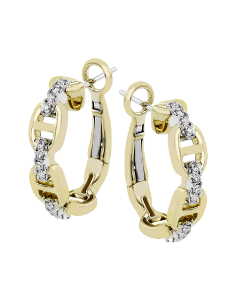 Hoop Earring in 18k Gold with Diamonds