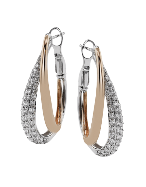 Hoop Earring in 18k Gold with Diamonds