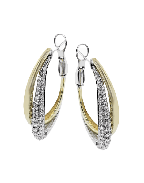Hoop Earring in 18k Gold with Diamonds