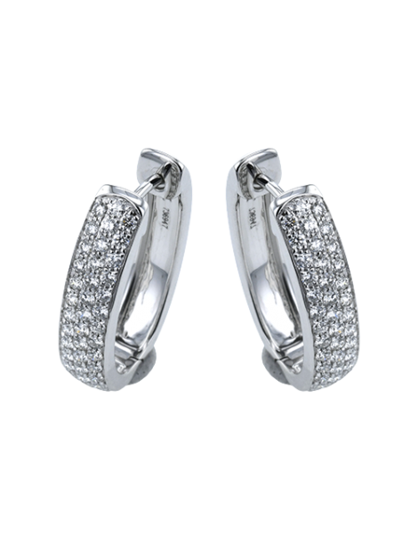 Hoop Earring in 18k Gold with Diamonds