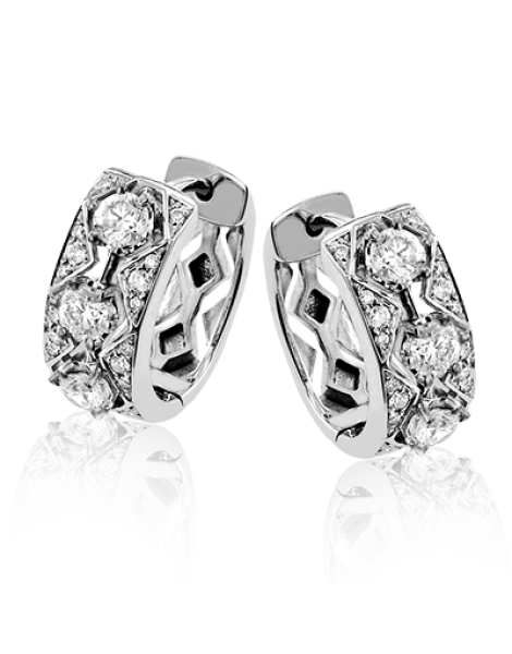 Hoop Earring in 18k Gold with Diamonds