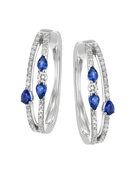Color Earring in 18k Gold with Diamonds