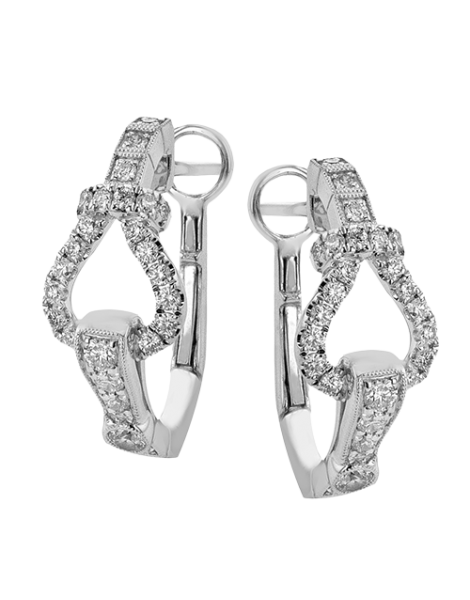 Hoop Earring in 18k Gold with Diamonds