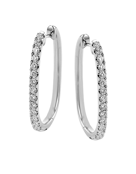 Hoop Earring in 18k Gold with Diamonds