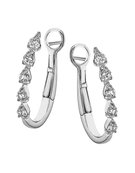 Hoop Earring in 18k Gold with Diamonds