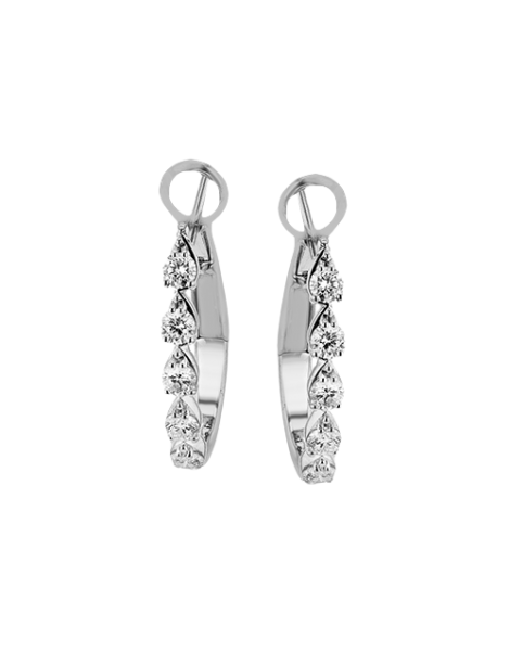 Hoop Earring in 18k Gold with Diamonds