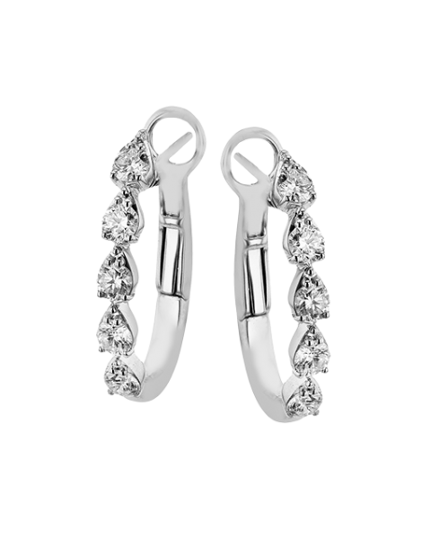 Hoop Earring in 18k Gold with Diamonds