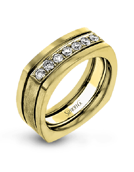 Men Ring in 14k Gold with Diamonds