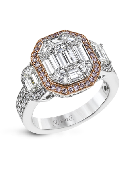 Engagement Ring in 18k Gold with Diamonds