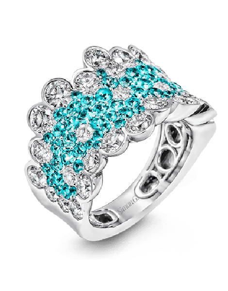 Color Ring in 18k Gold with Diamonds