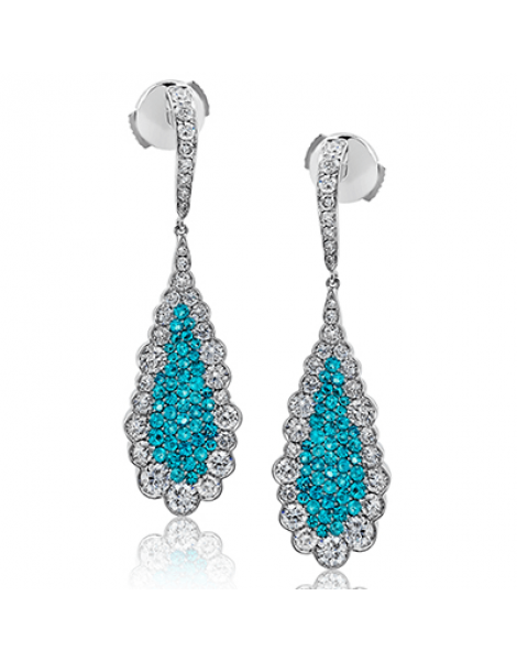 Color Earring in 18k Gold with Diamonds