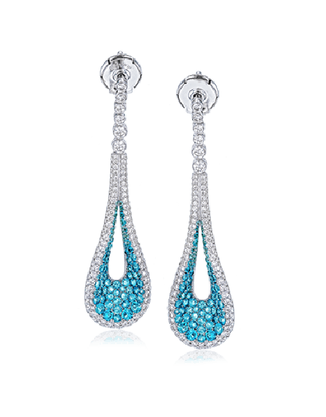 Color Earring in 18k Gold with Diamonds