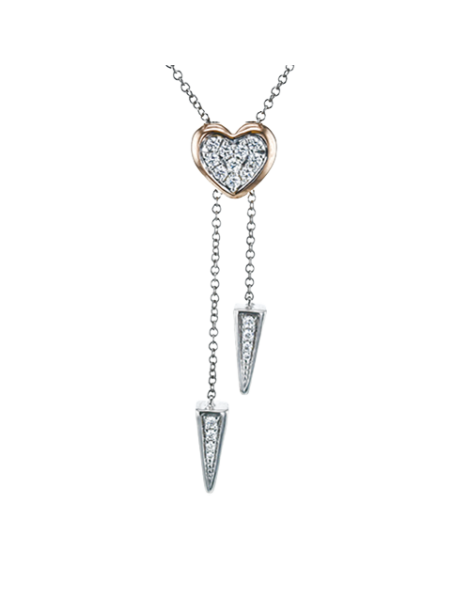 Heart Pendant in 18k Gold with Diamonds