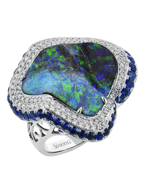 Color Ring in 18k Gold with Diamonds